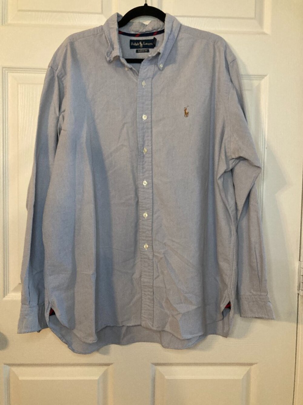 VTG Ralph Lauren Men's Light Blue Long Sleeve Oxford Button Down Shirt -Size XXL